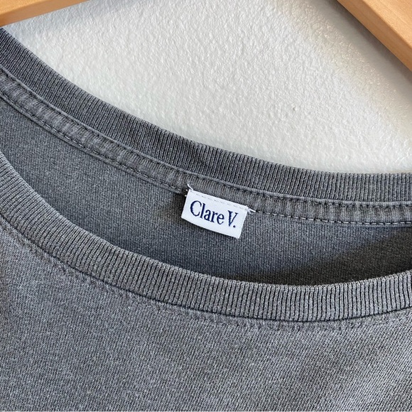 Clare V Cotton Lagenlook Short Sleeve Ruffle Charlotte Tee Shirt Dress Large - Picture 3 of 7